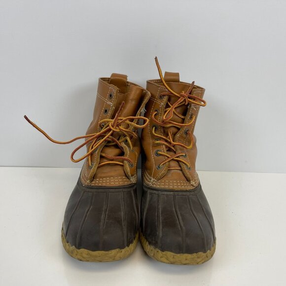 LL Bean 6 Inch Duck Boots Mens Size 8M Leather Waterproof Brown Snow